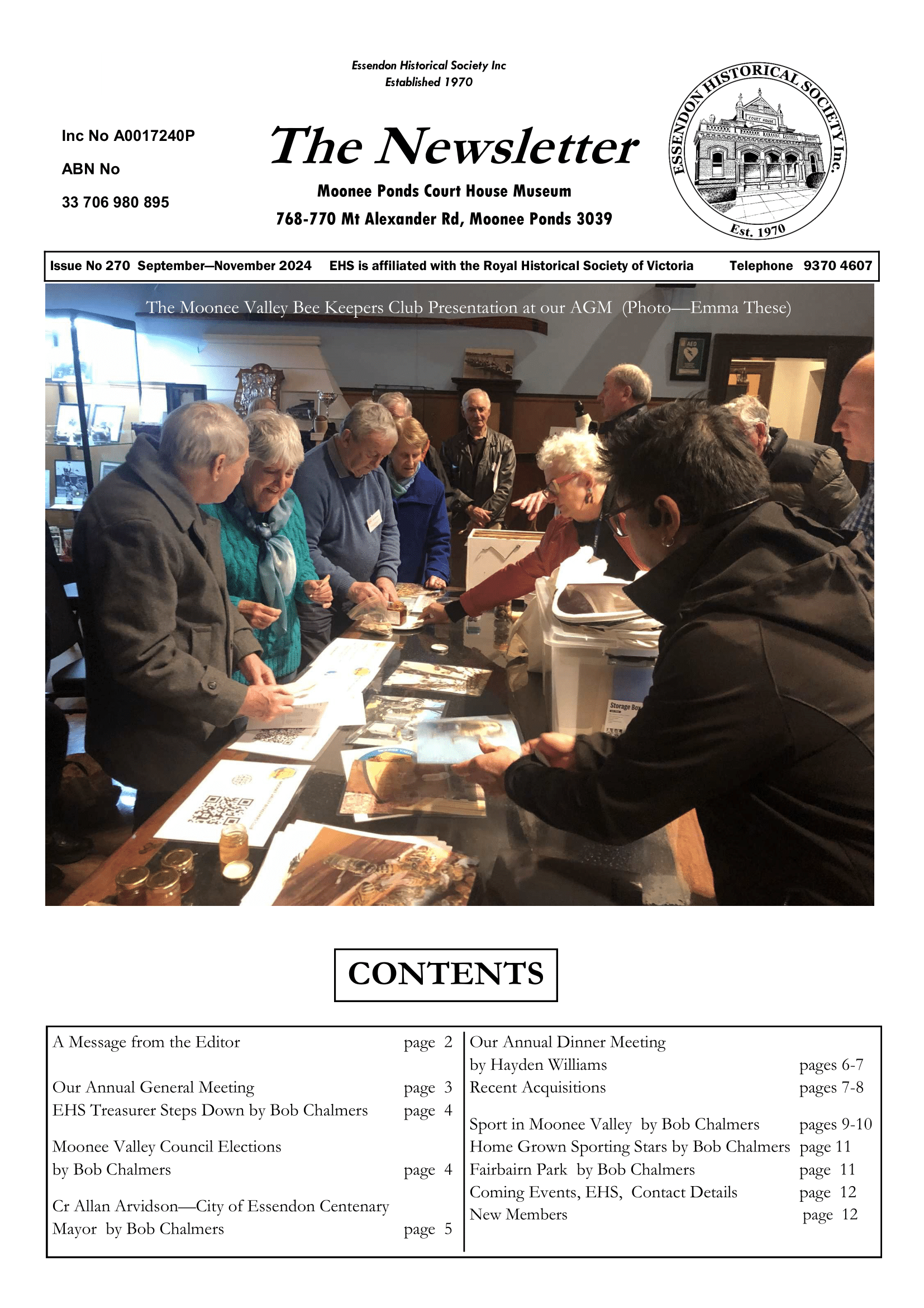 EHS Newsletter No. 270 Cover